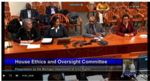 Photo of MDCR leadership before the house ethics and oversight committee