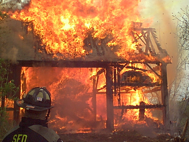 fire supression training burning building
