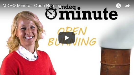 MDEQ Minute - Open Burning video link