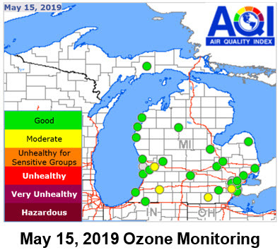 May 15, 2019 Ozone Monitoring Map