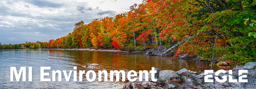 MI Environment Fall Scenery at Lake Superior in AuTrain, Michigan