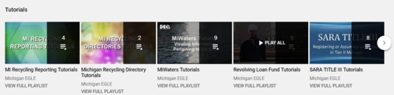 Line of tutorials from YouTube channel