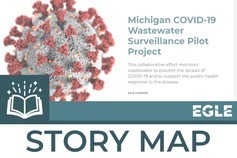 Screenshot of COVID wastewater story map webpage