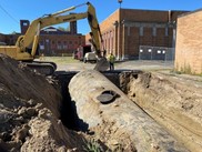 Removal of the underground storage tank where the Webster Community Center will be in Pontiac.