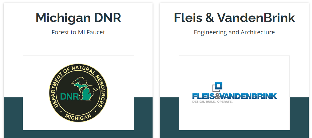 DNR and Fleis & VandenBrink sponsor logos for Source Water Protection Conference