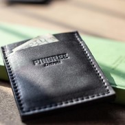 Pingree wallet made with repurposed car leather.