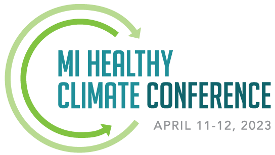Logo for MI Healthy Climate Conference - April 11-12, 2023