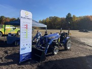 Electric tractor part of display at Earthworm Festival in Birch Run, Mich. in October 2022. Courtesy of Iris Waste Diversion Specialists.