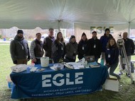 EGLE staffers attended the Blue-Green Career Fair in Grand Rapids to share their work with students.