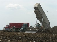 Tipping operation at a landfill.