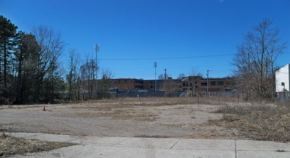 Brownfield redevelopment site at 815 Verhoeks Street in Grand Haven, Michigan facing west. 