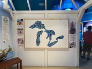 Art at Sea Life Aquarium made from microplastics by Michigan artist Hannah Tizedes.