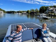 Lilypad solar-powered low speed leisure cruise boat rental in Saugatuck.