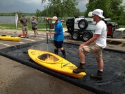 Kayak washing at "Clean, Drain, Dry" event.