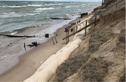 Sandbags installed at toe of bluff.