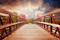 Walking Bridge on a Cloudy Fall Day