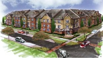 Rendering of The Greenwood, recipient of an EGLE brownfield grant, in Jackson.