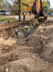 Waterline installation in Kalamazoo.