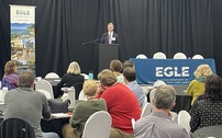 EGLE Director Phil Roos speaking at Sustainability Conference in October 2023 in Gaylord.