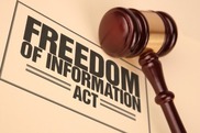 FOIA graphic showing Freedom of Information Act and a gavel.