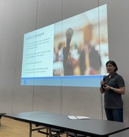 Janelle Trowhill at an Air Quality Community Learning Session at Salina Elementary School in Dearborn. 