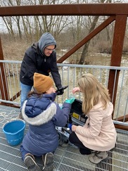 Friends of the Rouge taking water samples at some 40 sites along the Rouge River to test for chloride. 