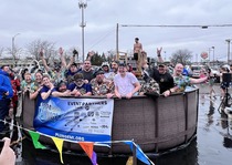 The EIS team -- called the Trash Pandas -- at the Mt. Pleasant Polar Plunge in 2024.