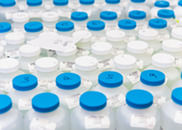 Bottles containing drinking water for testing at the state laboratory. 