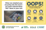 Flyer from East Lansing's artificial intelligence robotic recycling program.