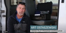 Screenshot of Art Ostaszewski, drone pilot program coordinator, from Career Series video. 