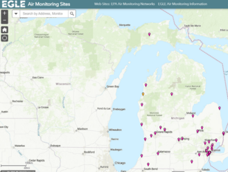Ambient air monitoring locations in Michigan