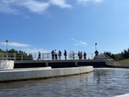 Local and state officials visit upgrades to the Cheboygan wastewater facility.