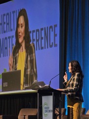 Governor Whitmer rallies attendees with her keynote address at the 2nd annual MI Healthy Climate Conference.