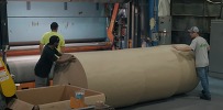 Paper roll being manufactured at UP Paper.