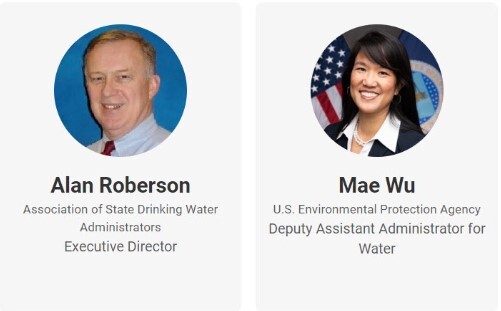 Great Lakes Drinking Water Conf speakers Alan Roberson, Association of State Drinking Water Administrators, and Mae Wu, U.S. EPA