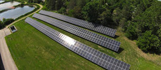 Solar panels at Wolf Lake State Hatchery. Courtesy DNR.