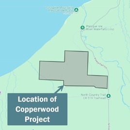 Location of the Copperwood Project 