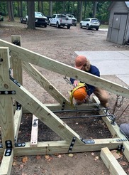 A pumpkin loaded in a catapult at a park in Grand Ledge. Courtesy Eaton Co. Parks & Rec.