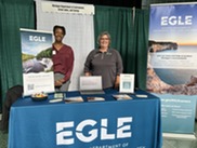 Cindy Whittum, (right) and Keisha Williams, at a career fair at MSU.