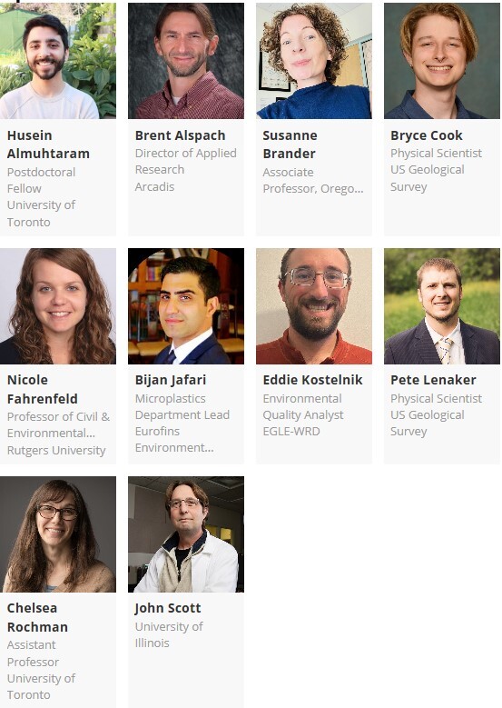 Microplastics Summit speaker headshots with link to speakers page
