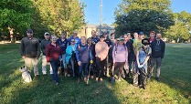 River cleanup volunteers in Lansing.