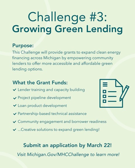 MI Healthy Climate Challenge, Growing Green Lending