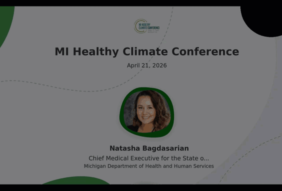 Plenary speakers for the MI Healthy Climate Conference 