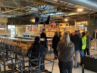 Attendees at a redevelopment tour in Bay City, Michigan