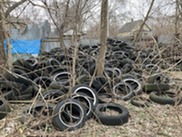 Piles of tires in Battle Creek