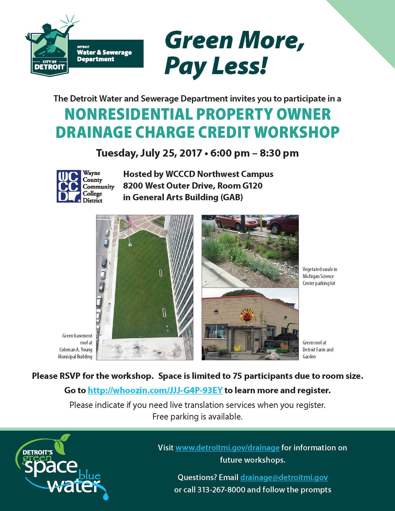 DWSD Drainage Charge Credit Workshop - July 25
