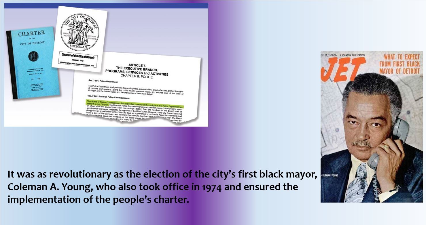 Civilian Oversight created by 1973 Charter