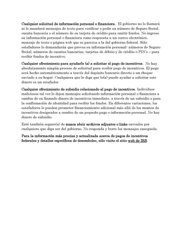 Stimulus Payment Consumer Alert (1) Spanish _Page_2