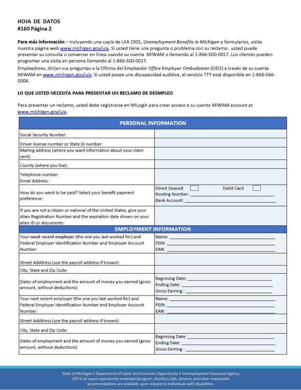 Claiming unemployment benefits in Michigan Fact Sheet (1)Spanish_Page_2