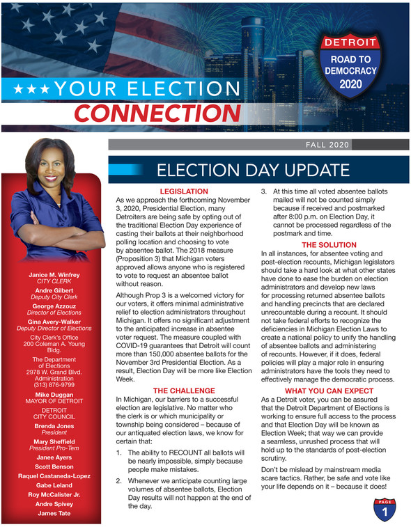 General Election Newsletter 2020 (November 3)